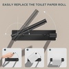 image:imageFORIOUS Toilet Paper Holder Adhesive or Screw Wall Mount Pivoting Tissue Roll Holder Stainless Steel Self Adhesive Toilet Paper Roll Holder no Drilling Matte Black Classic 2 PackMatte Black