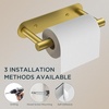 image:imageFORIOUS Toilet Paper Holder Adhesive or Screw Wall Mount Pivoting Tissue Roll Holder Stainless Steel Self Adhesive Toilet Paper Roll Holder no Drilling Matte Black Classic 2 PackBrushed Gold