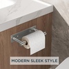 image:imageFORIOUS Toilet Paper Holder Adhesive or Screw Wall Mount Pivoting Tissue Roll Holder Stainless Steel Self Adhesive Toilet Paper Roll Holder no Drilling Matte Black Classic 2 PackStainless Steel