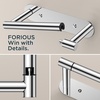 image:imageFORIOUS Toilet Paper Holder Adhesive or Screw Wall Mount Pivoting Tissue Roll Holder Stainless Steel Self Adhesive Toilet Paper Roll Holder no Drilling Matte Black Classic 2 PackChrome