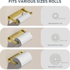 image:imageFORIOUS Toilet Paper Holder Adhesive or Screw Wall Mount Pivoting Tissue Roll Holder Stainless Steel Self Adhesive Toilet Paper Roll Holder no Drilling Matte Black Classic 2 PackBrushed Gold