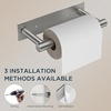 image:imageFORIOUS Toilet Paper Holder Adhesive or Screw Wall Mount Pivoting Tissue Roll Holder Stainless Steel Self Adhesive Toilet Paper Roll Holder no Drilling Matte Black Classic 2 PackStainless Steel