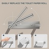 image:imageFORIOUS Toilet Paper Holder Adhesive or Screw Wall Mount Pivoting Tissue Roll Holder Stainless Steel Self Adhesive Toilet Paper Roll Holder no Drilling Matte Black Classic 2 PackStainless Steel