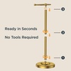image:imageFORIOUS Toilet Paper Holder Stand SUS304 Stainless Steel Vintage Bathroom Roll Tissue Holder Free Standing with 41LBS Heavy Weighted Base AntiTipping Fits Mega Rolls Brushed NickelBrushed Gold