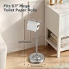 image:imageFORIOUS Toilet Paper Holder Stand SUS304 Stainless Steel Vintage Bathroom Roll Tissue Holder Free Standing with 41LBS Heavy Weighted Base AntiTipping Fits Mega Rolls Brushed NickelBrushed Nickel