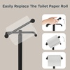 image:imageFORIOUS Toilet Paper Holder Stand SUS304 Stainless Steel Vintage Bathroom Roll Tissue Holder Free Standing with 41LBS Heavy Weighted Base AntiTipping Fits Mega Rolls Brushed NickelMatte Black