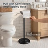 image:imageFORIOUS Toilet Paper Holder Stand SUS304 Stainless Steel Vintage Bathroom Roll Tissue Holder Free Standing with 41LBS Heavy Weighted Base AntiTipping Fits Mega Rolls Brushed NickelMatte Black