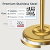 image:imageFORIOUS Toilet Paper Holder Stand SUS304 Stainless Steel Vintage Bathroom Roll Tissue Holder Free Standing with 41LBS Heavy Weighted Base AntiTipping Fits Mega Rolls Brushed NickelBrushed Gold
