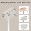 image:imageFORIOUS Toilet Paper Holder Stand SUS304 Stainless Steel Vintage Bathroom Roll Tissue Holder Free Standing with 41LBS Heavy Weighted Base AntiTipping Fits Mega Rolls Brushed NickelBrushed Nickel
