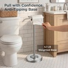 image:imageFORIOUS Toilet Paper Holder Stand SUS304 Stainless Steel Vintage Bathroom Roll Tissue Holder Free Standing with 41LBS Heavy Weighted Base AntiTipping Fits Mega Rolls Brushed NickelBrushed Nickel