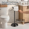 image:imageFORIOUS Toilet Paper Holder Stand SUS304 Stainless Steel Vintage Bathroom Roll Tissue Holder Free Standing with 41LBS Heavy Weighted Base AntiTipping Fits Mega Rolls Brushed NickelOil Rubbed Bronze