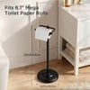 image:imageFORIOUS Toilet Paper Holder Stand SUS304 Stainless Steel Vintage Bathroom Roll Tissue Holder Free Standing with 41LBS Heavy Weighted Base AntiTipping Fits Mega Rolls Brushed NickelMatte Black