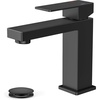 image:imageFORIOUS Bathroom Faucets for 1 or 3 Hole Sink Chrome Single Handle Bathroom Faucet with Popup Drain and Supply Lines Suitable for Vanity RV Lavatory RestroomMatte Black