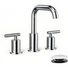 image:imageFORIOUS Brushed Nickel Bathroom Faucet for 3 Hole Widespread Bathroom Sink Faucet with Pop Up Drain and Hoses for Vanity Restroom RV Lavatory 360 Rotatable SpoutChrome