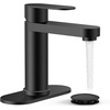 image:imageFORIOUS Matte Black Bathroom Faucets 1 or 3 Holes Modern Single Handle Bathroom Sink Faucet with Popup Drain and LeadFree cUPC Supply Line Suitable for Vanity RV Lavatory Sink