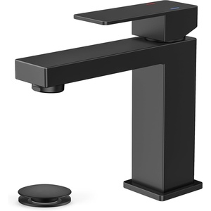 image:imageFORIOUS Bathroom Faucets for 1 or 3 Hole Sink Chrome Single Handle Bathroom Faucet with Popup Drain and Supply Lines Suitable for Vanity RV Lavatory RestroomMatte Black