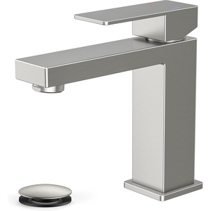 image:imageFORIOUS Bathroom Faucets for 1 or 3 Hole Sink Chrome Single Handle Bathroom Faucet with Popup Drain and Supply Lines Suitable for Vanity RV Lavatory RestroomStainless Steel
